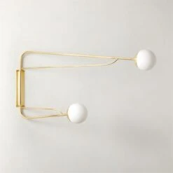 Ahva Polished Brass Double Arm Articulating Wall Sconce Light