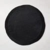 Alcott Black Round Placemat -Home Furnishing Store AlcottSilkPlacematSHS22