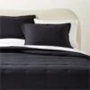Alto Organic Cotton Black Quilt And Pillow Shams -Home Furnishing Store AltoOrgCttnBlkFQFQuiltSHS23