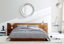 Estela Black And White Organic Cotton Duvet Cover And Shams -Home Furnishing Store AndesQueenAcaciaBedJN19