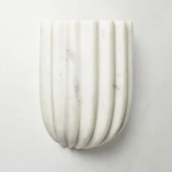 Ariel Fluted White Marble Wall Sconce Light