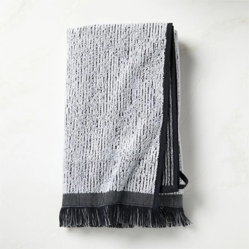 Astrid Organic Cotton Reversible Black And White Bath Towel 5 Astrid Organic Cotton Reversible Black And White Bath Towel - Image 3