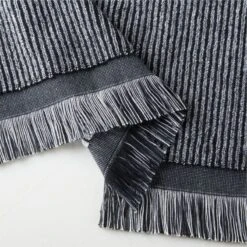 Astrid Organic Cotton Reversible Black And White Bath Towel 14 Astrid Organic Cotton Reversible Black And White Bath Towel -Home Furnishing Store AstridBkNWtRevOgCtnHndTwlAVSHS22