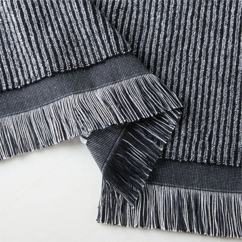 Astrid Organic Cotton Reversible Black And White Bath Towel 8 Astrid Organic Cotton Reversible Black And White Bath Towel - Image 6