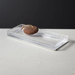 Athena Ribbed Glass Vanity Tray 8 Athena Ribbed Glass Vanity Tray -Home Furnishing Store AthenaRdGlsPdNklTankTrayAVSHF21