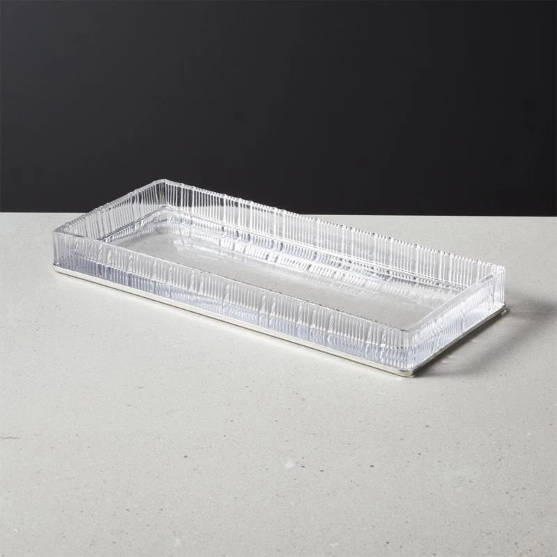 Athena Ribbed Glass Vanity Tray 3 Athena Ribbed Glass Vanity Tray