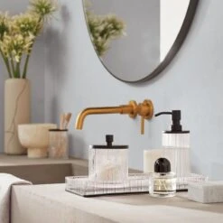 Small White Marble Box -Home Furnishing Store AthenaRibbedGlassBathAG20 1x1