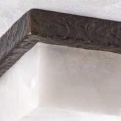 Auric Aluminum And Alabaster Flush Mount Light -Home Furnishing Store AuricCtAlmNAlbtFlushMountAVSHS23