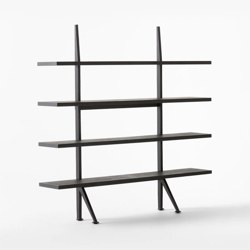 Azzurra Black Metal And Wood Bookshelf 5 Azzurra Black Metal And Wood Bookshelf - Image 3