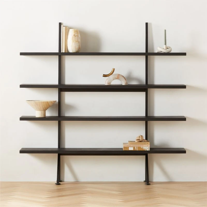 Azzurra Black Metal And Wood Bookshelf 3 Azzurra Black Metal And Wood Bookshelf