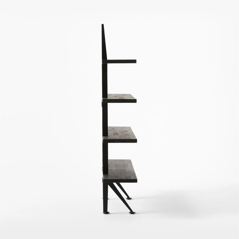Azzurra Black Metal And Wood Bookshelf 6 Azzurra Black Metal And Wood Bookshelf - Image 4