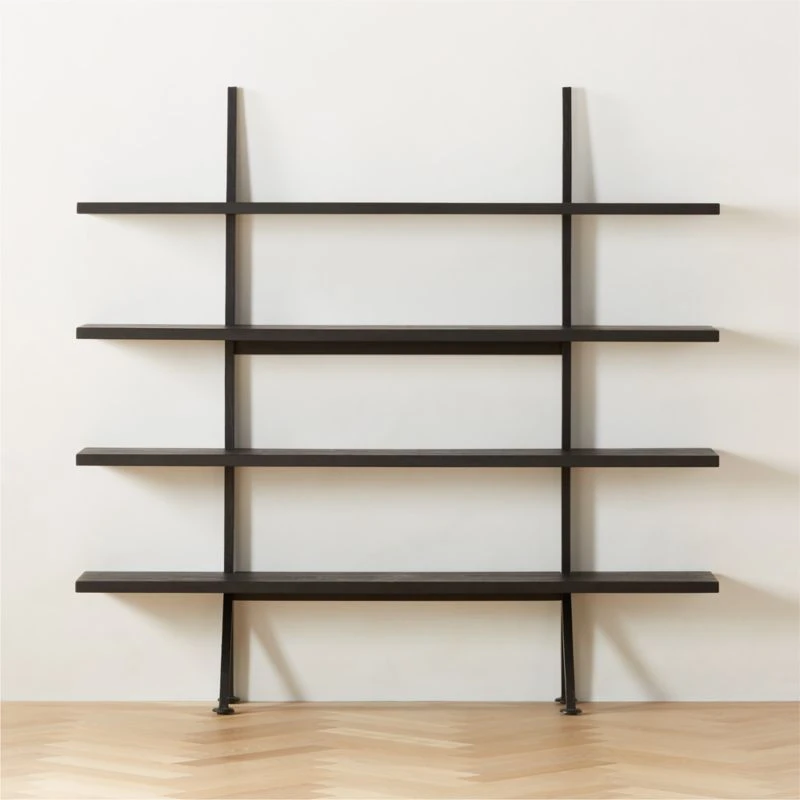 Azzurra Black Metal And Wood Bookshelf 4 Azzurra Black Metal And Wood Bookshelf - Image 2