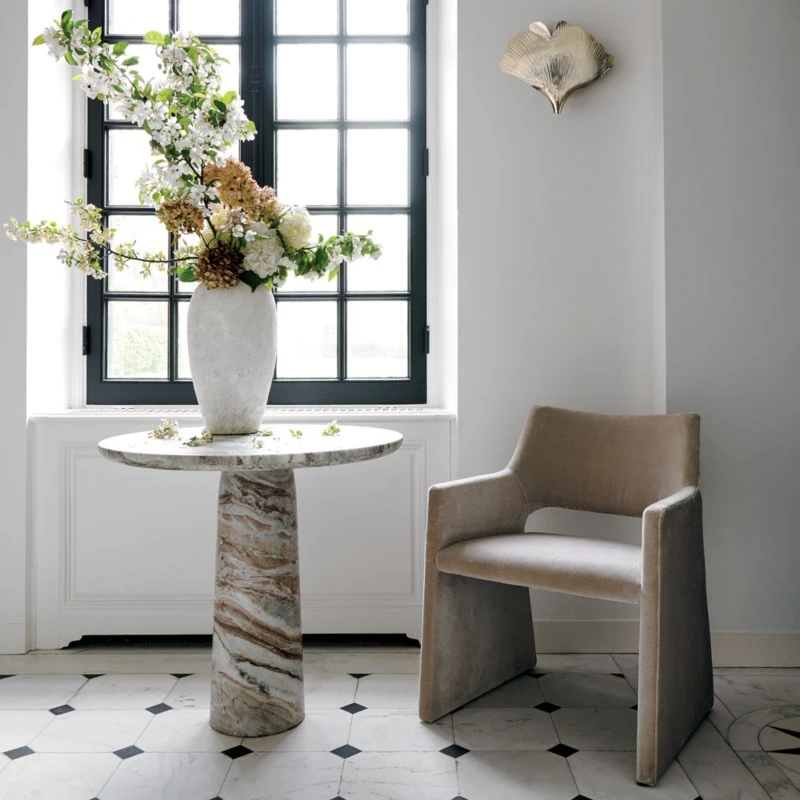 Foley Faux Mohair Grey Dining Armchair 7 Foley Faux Mohair Grey Dining Armchair - Image 5