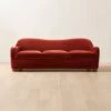 Bacio Merlot Curved Velvet Sofa With Walnut Legs -Home Furnishing Store BacioMerlotSofaSHF22