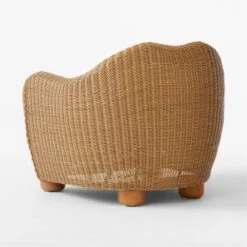 Bacio Natural Rattan Outdoor Lounge Chair With Ivory Sunbrella® Cushions -Home Furnishing Store BacioNatLoungeChair3QBSSS23