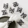 Basal Satin Black Napkin Rings Set Of 8