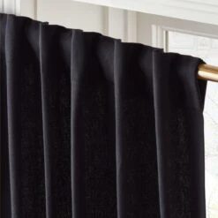 Black Cotton Basketweave Window Curtain Panel 48''x84'' -Home Furnishing Store BasketweaveBlk96CrtnPnlAV2SHS23