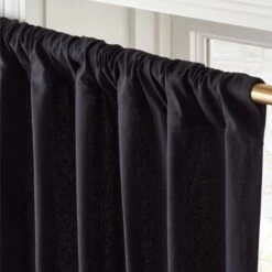 Black Cotton Basketweave Window Curtain Panel 48''x84'' -Home Furnishing Store BasketweaveBlk96CrtnPnlAVSHS23
