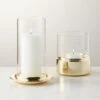 Alta And Bassa Champagne Brass Hurricane Candle Holders