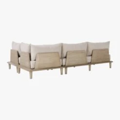 Baixa 3-Piece Wood Outdoor Patio Sectional Sofa -Home Furnishing Store BaxiaWood3PcSect3QBS20