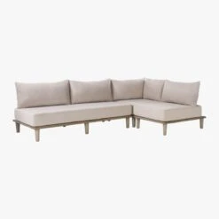 Baixa 3-Piece Wood Outdoor Patio Sectional Sofa -Home Furnishing Store BaxiaWood3PcSect3QS20