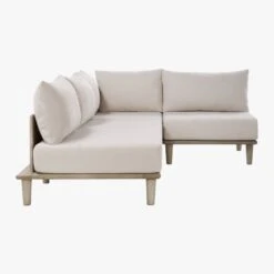 Baixa 3-Piece Wood Outdoor Patio Sectional Sofa -Home Furnishing Store BaxiaWood3PcSectSDS20