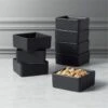 Bento Square Matte Black Mini Bowls 2 Bento Square Matte Black Mini Bowls -Home Furnishing Store BentoMatteBlkMiniBowS8SHS17