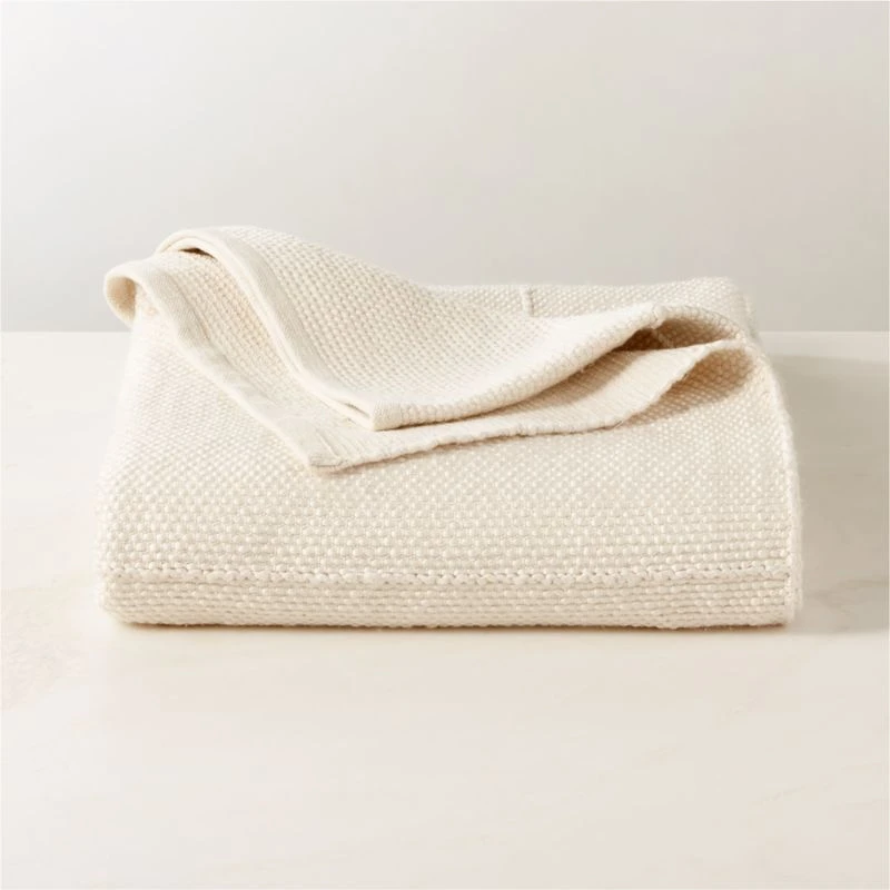 Berrini Handwoven Warm White Full/Queen Bed Blanket 3 Berrini Handwoven Warm White Full/Queen Bed Blanket
