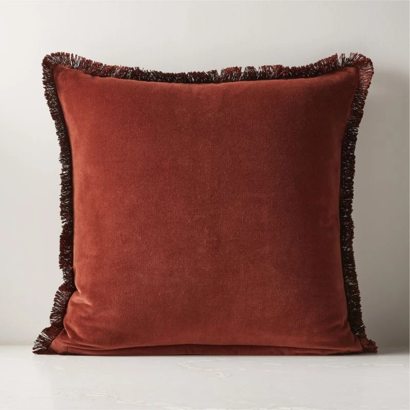 Bettie Dark Rust Red Throw Pillow With Down-Alternative Insert 23" 4 Bettie Dark Rust Red Throw Pillow With Down-Alternative Insert 23" - Image 2