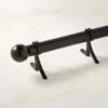 Boule Black Curtain Rod With Black Finials 28"-48"x1.25"