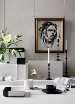 Allis Black Taper Candle Holders Set Of 3 -Home Furnishing Store BlackDipServewareCrispSP18