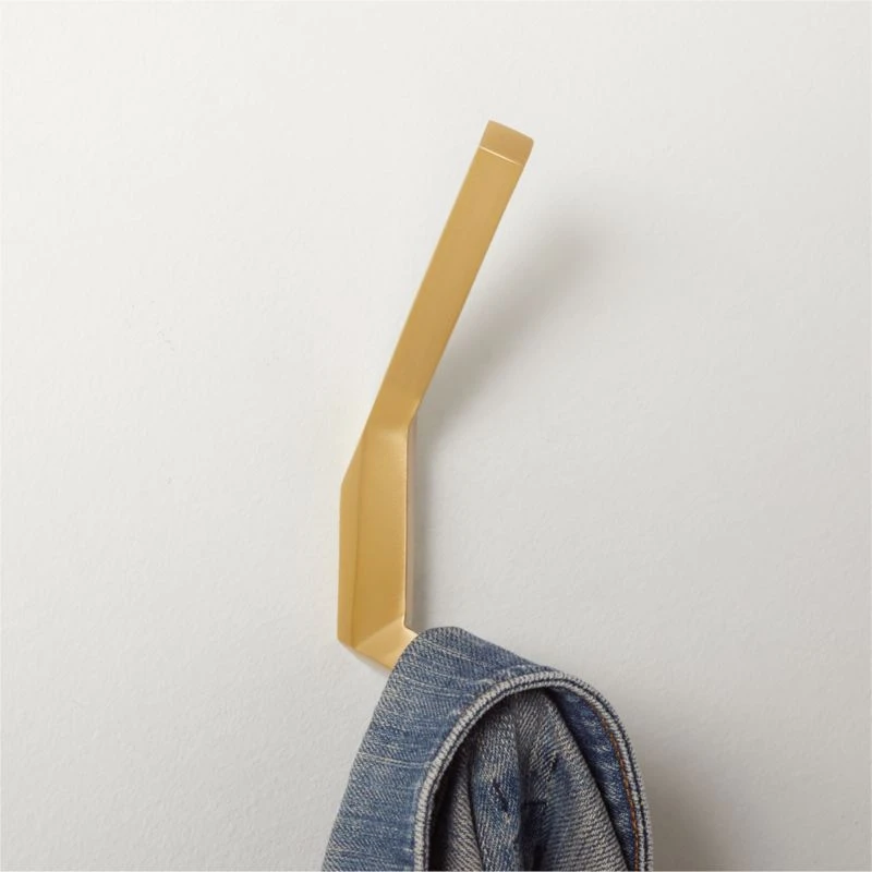 Blaine Brushed Brass Wall Mount Hook 4 Blaine Brushed Brass Wall Mount Hook - Image 2