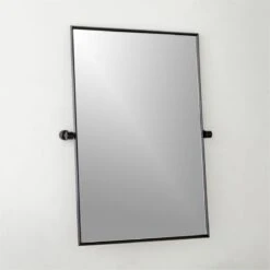 Blaine Matte Black Rectangular Pivot Wall Mirror 24"x36" -Home Furnishing Store BlaineMttBkPvtMrr24x36inAVSHF22