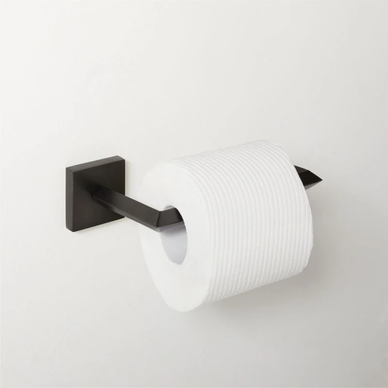 Blaine Matte Black Wall Mount Toilet Paper Holder 4 Blaine Matte Black Wall Mount Toilet Paper Holder - Image 2