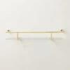 Blaine Polished Brass Wall Shelf With Rail 24" -Home Furnishing Store BlaineUldBsWllShlfWR24inSHF22