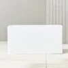 Blox Rectangular White Galvanized Steel Indoor/Outdoor Planter Small -Home Furnishing Store BloxLowRectPlntrHiGlss24inSHS17