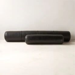 Bolster Black Leather Throw Pillow 44'' -Home Furnishing Store BolsterBlkLthrPillowCllctnFHF23