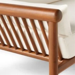 Bonelli Teak Outdoor Sofa With Ivory Sunbrella® Cushions -Home Furnishing Store BonelliSofaAV2SSS23