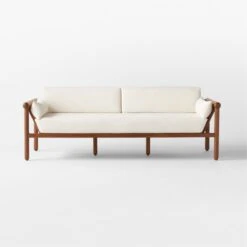 Bonelli Teak Outdoor Sofa With Ivory Sunbrella® Cushions -Home Furnishing Store BonelliSofaSOSSS23