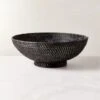 Borneo Woven Rattan Black Bowl -Home Furnishing Store BorneoWovenRattanBowlSHF22