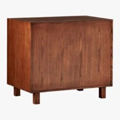 Inline Oak Wood 4-Drawer File Cabinet With Brass Handles -Home Furnishing Store BrassInlineFileDrawers3QBF17