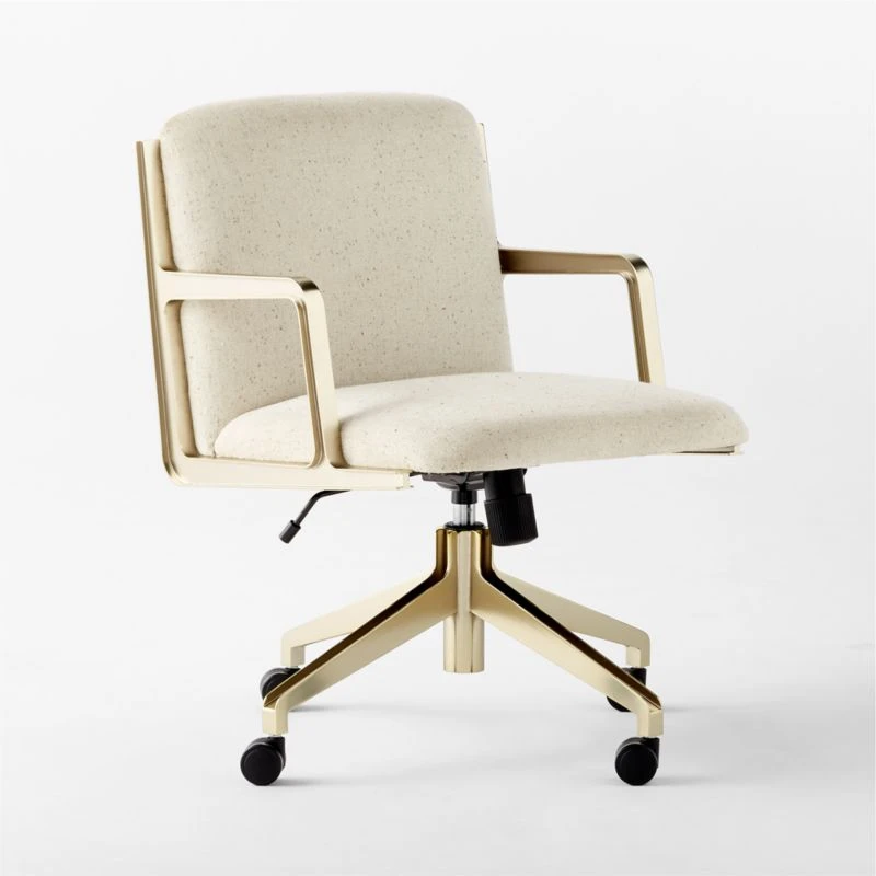 Brecha Ivory Upholstered Office Chair 6 Brecha Ivory Upholstered Office Chair - Image 4