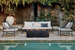 Rectangular Metal Fire Pit -Home Furnishing Store BretonBlackMetalCollectionMR20