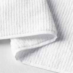 Brooks Ribbed Organic Cotton White Bath Sheet Set -Home Furnishing Store BrooksWhiteBathSheetBndlAVSHF21