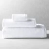 Brooks Ribbed Organic Cotton White Bath Sheet Set -Home Furnishing Store BrooksWhiteBathSheetBndlSHF21