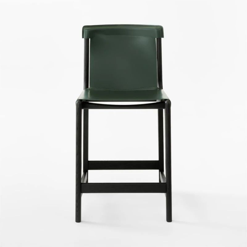 Burano Green Leather Sling Counter Stool Set Of 2 5 Burano Green Leather Sling Counter Stool Set Of 2 - Image 3