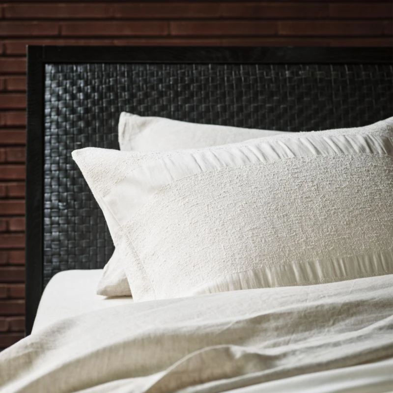 Pietro Woven Black Leather Queen Bed 9 Pietro Woven Black Leather Queen Bed - Image 7