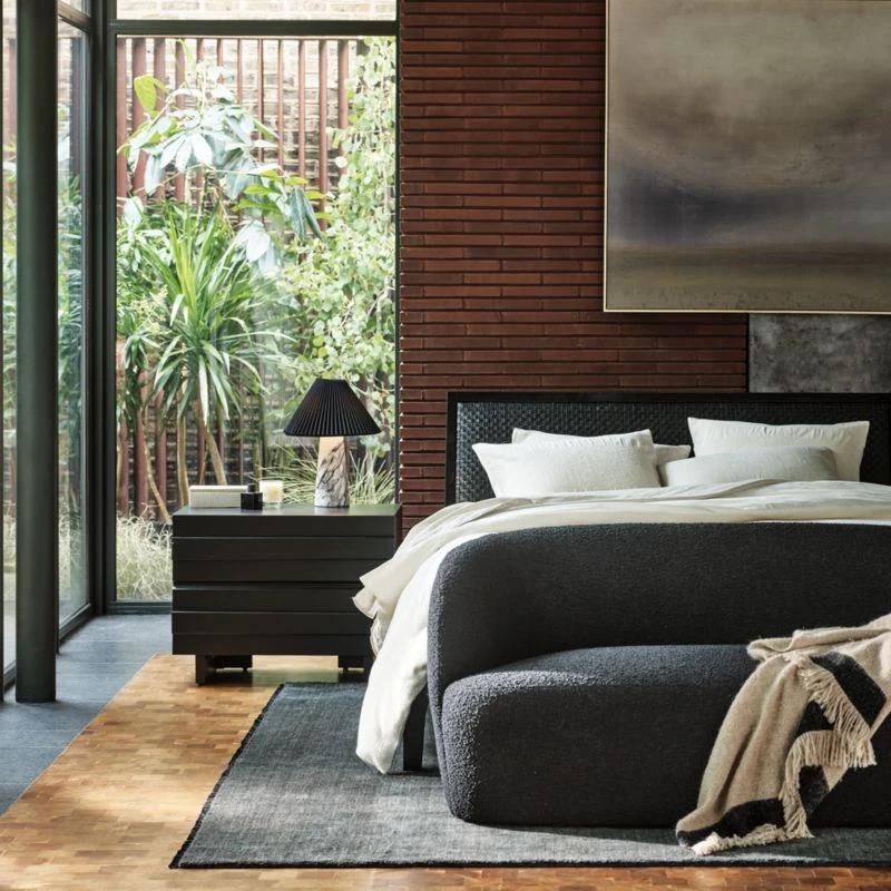 Pietro Woven Black Leather Queen Bed 10 Pietro Woven Black Leather Queen Bed - Image 8