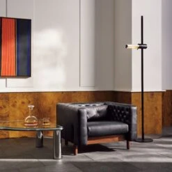 Marconi Tufted Black Leather Accent Chair -Home Furnishing Store CB2FA22 PR GF 02A hero