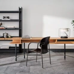 Pesaro Black Leather Dining Armchair -Home Furnishing Store CB2FA22 PR GF 07A hero